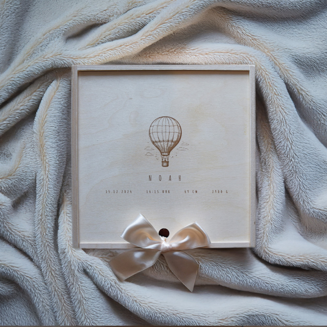 Erinnerungskiste zur Geburt - Vintage - Personalisierbar